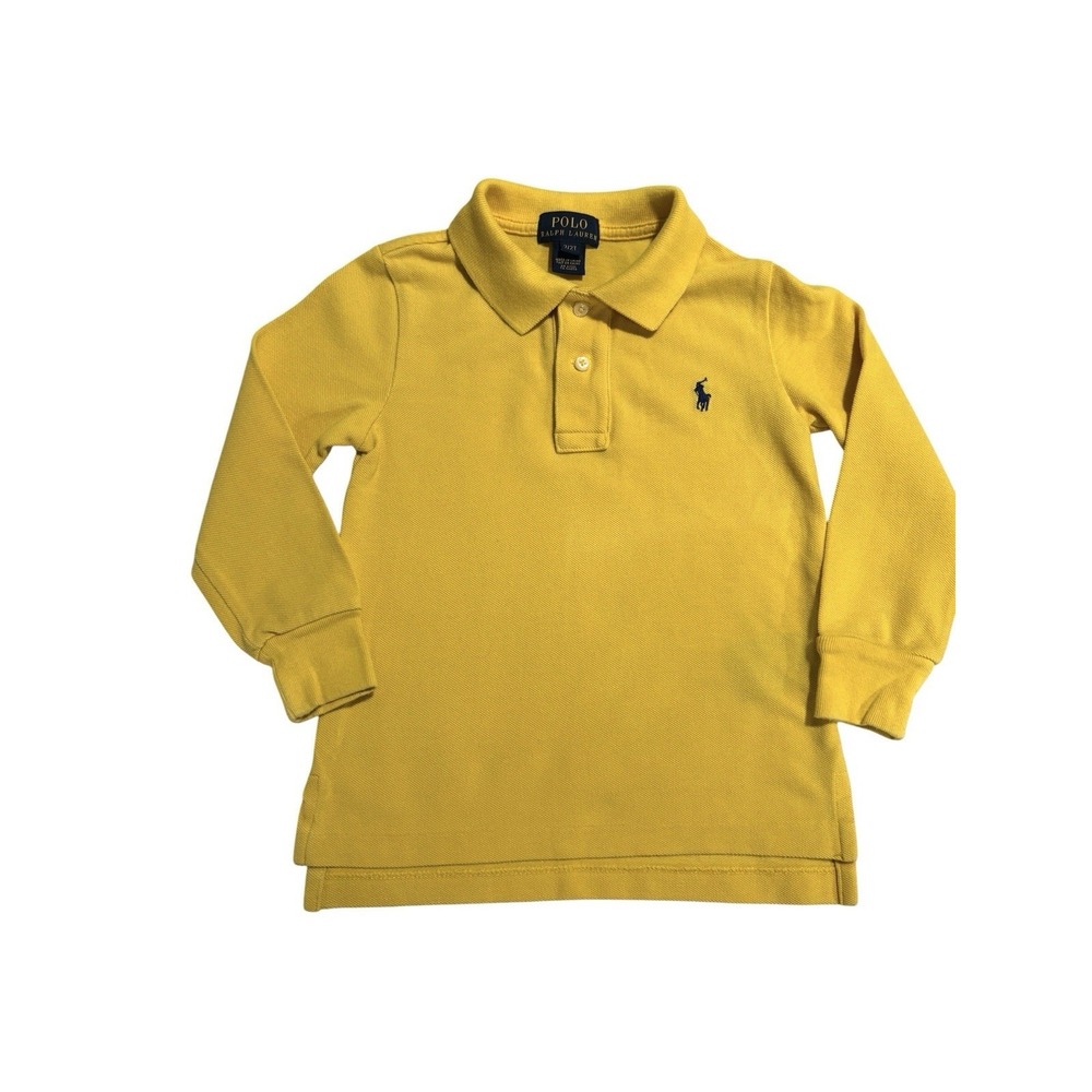 Kids Polo Ralph Lauren Long Sleeve Polo Shirt Yellow Size 2T